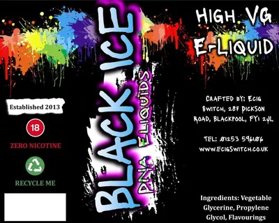 Black Ice e-liquid, Ecig Switch Blackpool