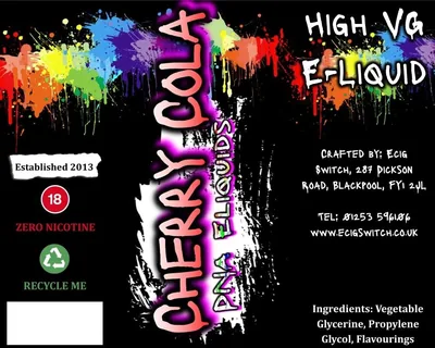 Cherry Cola e-liquid, Ecig Switch Blackpool
