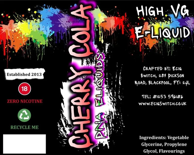 Cherry Cola e-liquid bottle