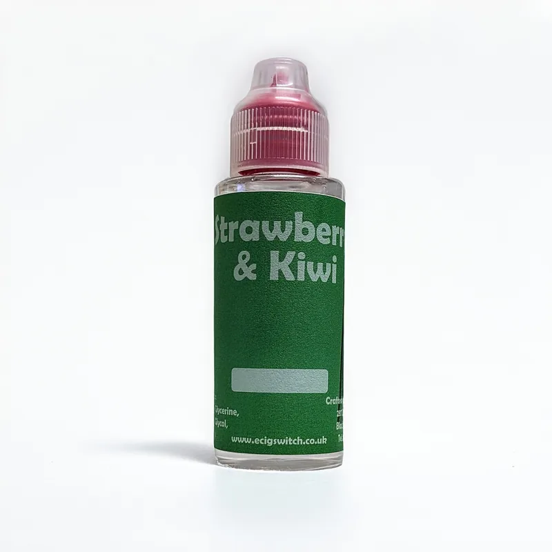 Strawberry and Kiwi e-liquid bottle