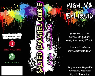 Salted Caramel Cookie e-liquid, Ecig Switch Blackpool