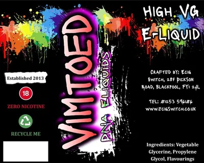 Vimtoed e-liquid, Ecig Switch Blackpool