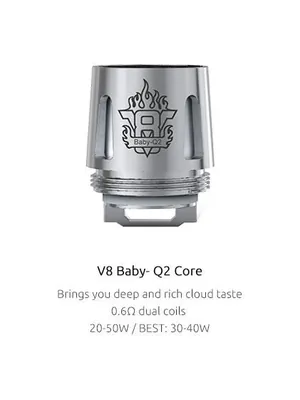 Smok TFV8 Baby Beast � Q2 core 0.6ohm dual coil, Ecig Switch Blackpool