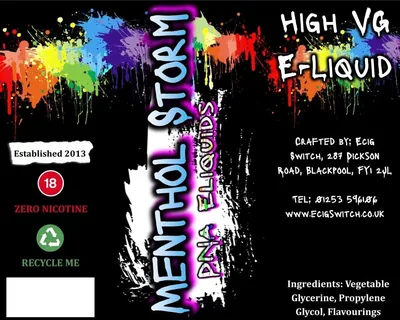 Menthol Storm e-liquid, Ecig Switch Blackpool