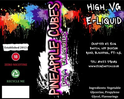 Pineapple Cubes e-liquid, Ecig Switch Blackpool