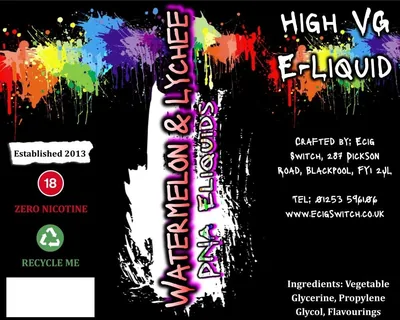 Watermelon and Lychee e-liquid, Ecig Switch Blackpool