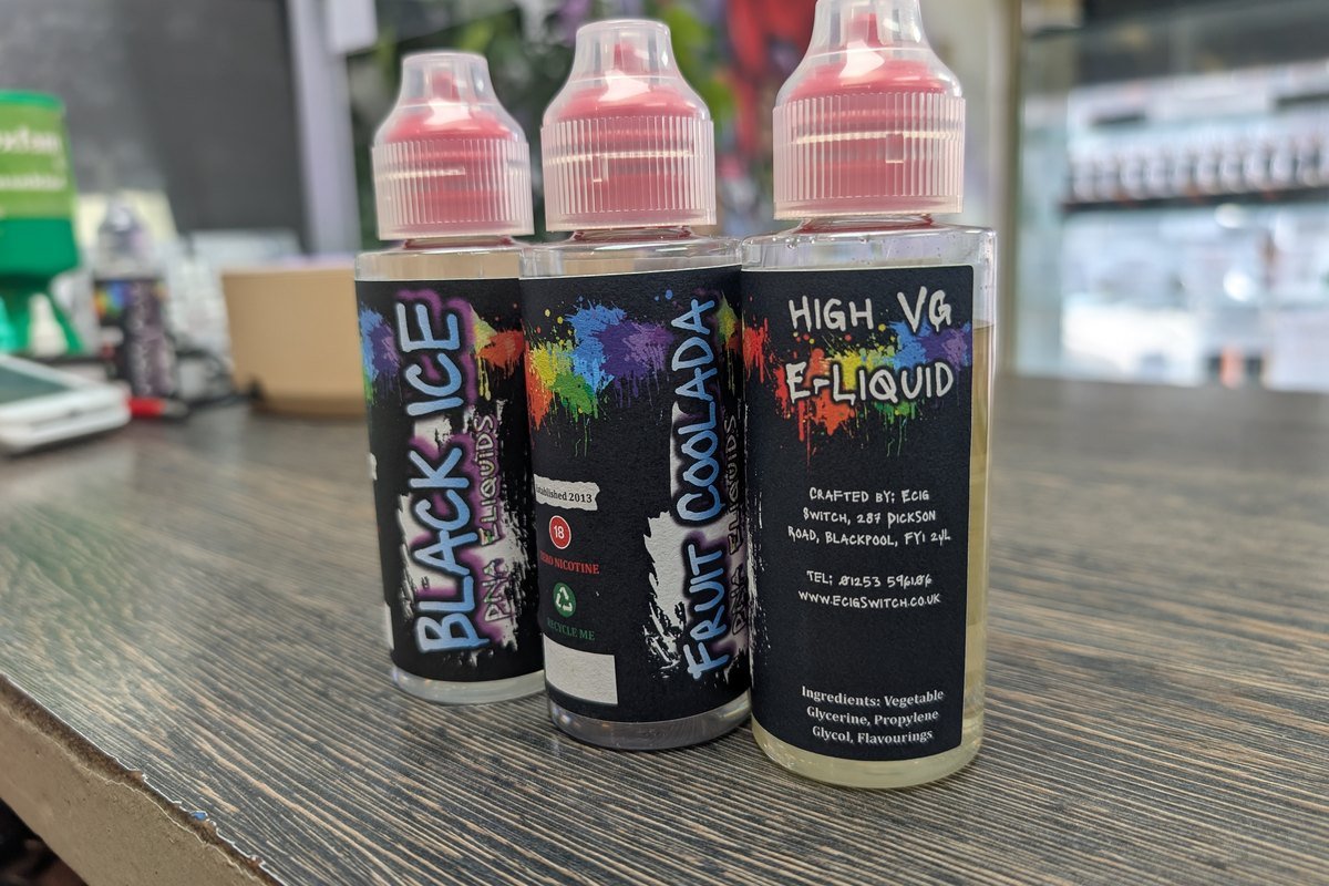 DNA Eliquids shortfill bottles with their current labels