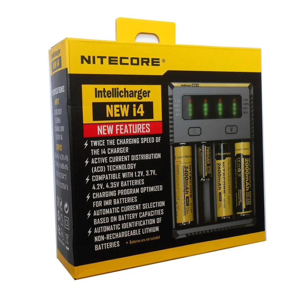 Nitecore Intellicharger NEWi4 EU (with UK 3-pin plug)